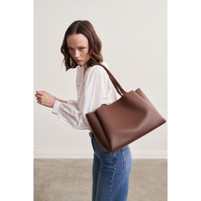 Shule Bags Maksi Tote Çanta Taba