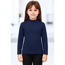Kız Erkek Çocuk Ribana Balıkçı Yaka Uzun Kollu Basic Üst 4-8 Yaş