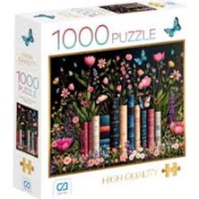 Fantastik Store Çiçekler ve Kitaplar Puzzle 1000