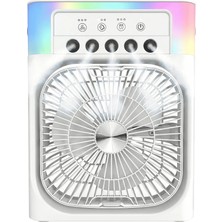 Feny FN-F65, Beyaz, 3 Kademeli Hız, Buharlı Ferahlık, Rgb Aydınlatma, 6" Kanat, Masaüstü, Dahili 1800MAH Bataryalı, Type-C Şarj Girişli, Vantilatör