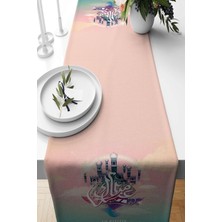 Str Store Pelangi Pembe Ramazan Cami Temalı Leke Tutmaz Kumaş Salon Mutfak Masa Değişik Ranır Modelleri Runner, Pembe 40 x 140