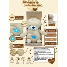 Nefes Alan Işıklı ve Müzikli Uyku Arkadaşı Peluş Su Samuru - Sakinleştirici Bebek Oyuncağı (Lisinya)