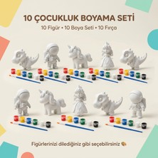 Toytify 10 Çocukluk Figür Boyama Parti Seti – Figürlerini Seç – Boya ve Fırça Dahil