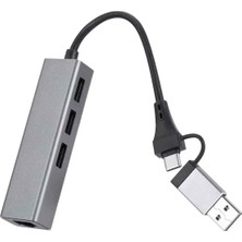 Str Store USB 3.0 To Ethernet RJ45 Lan Hub 1000MBPS 3 Adet USB 3.0 Çıkışlı Ethernet Adaptörü Type-C RJ45 Lan Kablosu USB 3.0 Hub Ağ Kartı Pc Macbook Samsung | 1109