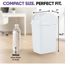 Str Store 2,6 Litre Küçük Slim Trash Can (Beyaz)