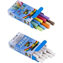 Nova Color Tozsuz Tebeşir 10LU 1 Paket Renkli 1 Paket Beyaz