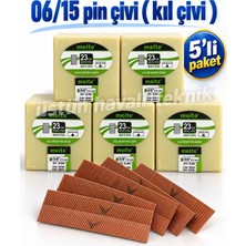 5 Adet - Meite 615 Başsız Tabanca Çivisi 15 mm (Kıl Çivi)