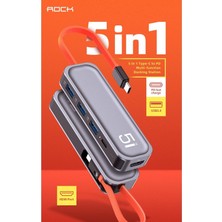 Str Store Tip C-Pd ve Çok Fonksiyonlu Yerleştirme Istasyonu USB 3.0 Hub-Sd Kart Okuyucu Adaptörü Için 5'i 1 Arada - HDMI Bağlantı Noktası 5gbps 4K Video Dönüştürücü (Gri) Tip C - 5'i 1 Arada Dönüştürücü