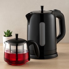 Str Store Elektrikli Çay Seti 1600W - Cam Demlik 1.7l & 0.7l