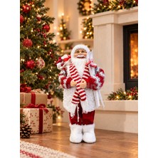 Parti Adresi Yılbaşı Dekoru Kayaklı Noel Baba 45 cm – Kırmızı Beyaz Dekoratif Figür