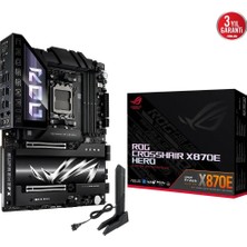 Asus Rog Crosshaır X870E Hero, 4xddr5, 5xm.2, Hdmı, Dp, Type-C, Pcıe 5.0, 2xwi-Fi 7, Bluetooth V5.4, Am5 Soket Gamıng Anakart