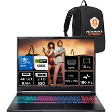 Acer Nitro V 16S Intel Core 7 240H Rtx 5060 8gb 85W 40GB Ram 2tb SSD 16" Wuxga (1920X1200) 180Hz Freedos NH.U28EY.001P328 Gaming Laptop + Per4 Çanta
