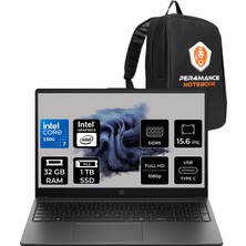 Hp 250R G10 Intel Core 7 150U 32GB Ram 1tb SSD 15.6" Full Hd (1920X1080) Freedos D63QMETP321 Taşınabilir Bilgisayar + Per4 Çanta