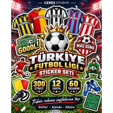 Ceres Studio Türkiye Futbol Ligi Takım Formaları ve Taraftar Sticker Seti - Defter, Ajanda ve Hediye Süsleme Etiketleri