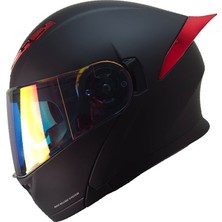 Ebakbak Motosiklet Çene Açılır Kask Ece 22.06 Güvenlik Sertifikalı Güneş Vizörlü Motorcu Kaskı Fire
