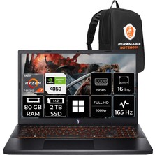 Acer Nitro V 15 Aı Amd Ryzen 7 7445HS Rtx 4050 6gb 75W 80GB Ram 2tb SSD 15.6" Full Hd (1920X1080) 165Hz WIN11 Pro NH.U31EY.001P346 Gaming Laptop + Per4 Çanta