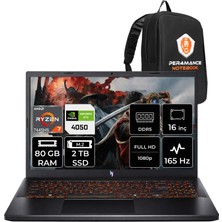 Acer Nitro V 15 Aı Amd Ryzen 7 7445HS Rtx 4050 6gb 75W 80GB Ram 2tb SSD 15.6" Full Hd (1920X1080) 165Hz Freedos NH.U31EY.001P346 Gaming Laptop + Per4 Çanta