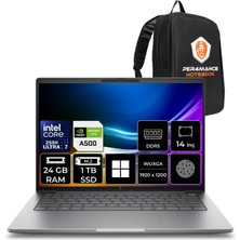 Hp Zbook 8 G1I Intel Core Ultra 7 255H Rtx 500 Ada 4gb 24GB Ram 1tb SSD 14" Wuxga (1920X1200) IPS WIN11 Home A3ZW6ETP375 Mobil Iş Istasyonu + Per4 Çanta