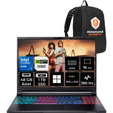 Acer Nitro V 16S Intel Core 7 240H Rtx 5060 8gb 85W 48GB Ram 1tb SSD 16" Wuxga (1920X1200) 180Hz WIN11 Home NH.U28EY.001P333 Gaming Laptop + Per4 Çanta