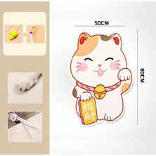 Yapışan Desenli Kedi Tırmalama Tahtası – Çizilmeye Dayanıklı Tırmalama Pedi (Şanslı Kedi)