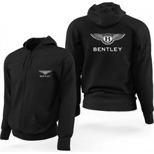 Z zepplin Bentley White Logo Siyah Fermuarlı Limited Edition Kapşonlu Sweatshirt
