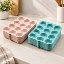 sbodurhome Silikon Yuvarlak Muffin Kalıbı 12 Bölmeli
