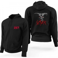 Z zepplin Slayer Demon Siyah Fermuarlı Limited Edition Kapşonlu Sweatshirt