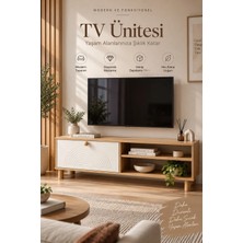 Klt Modüler Raflı Tv Sehpası, Tv Ünitesi, Salon ve Oturma Odası Mobilyası 120 cm