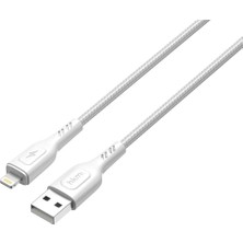 Toyigoo Knıt 2A Çıkış, Usb-A To Lightning Şarj ve Data Aktarım Kablosu, Örgü Tasarım, 1 Metre, Beyaz