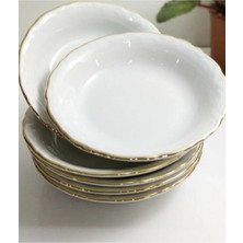 Porland Porselen 12'li Altın Yaldız 16 cm Çukur Tabak