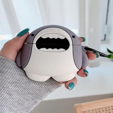 Toyigoo Samsung Galaxy Buds 3 Kılıf Cartoon Figürlü Silikon Crtn-Fgr-Kpkblk [galaxy Buds 3 ile Uyumlu Kılıf - Beyaz - Gri]