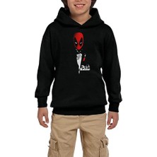 Z zepplin Deadpool The Deadfather Siyah Çocuk Kapşonlu Sweatshirt