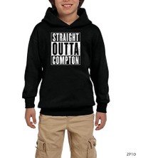 Z zepplin Nwa Straight Outta Compton Siyah Çocuk Kapşonlu Sweatshirt