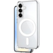 Toyigoo Samsung Galaxy S25 Için Magsafe ile Uyumlu Şok Emici Silikon Kenar Sararma Önleyici Arkası Sert Parmak Izi Tutmayan Darbeye Dayanıklı Manyetik Şeffaf Kılıf