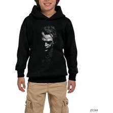 Z zepplin Joker Black And White Siyah Çocuk Kapşonlu Sweatshirt