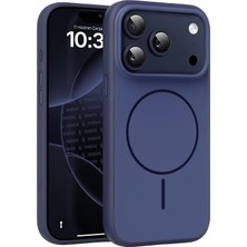 Toyigoo iPhone 17 Pro Max/18 Pro Max Için Magsafe ile Uyumlu Kılıf Metal Tuşlu Çizilmelere ve Soyulmalara Karşı Dayanıklı Materyal, Dokulu Kenarlı Koruyucu (Lacivert, 17 Pro Max/18 Pro Max)