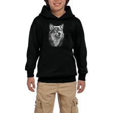 Z zepplin Kurt Wolf Siyah Çocuk Kapşonlu Sweatshirt