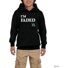 Z zepplin Alan Walker Faded Siyah Çocuk Kapşonlu Sweatshirt