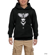 Z zepplin Frida Kanat Siyah Çocuk Kapşonlu Sweatshirt
