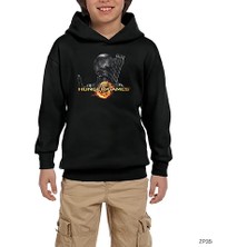 Z zepplin The Hunger Games Mockingjay Siyah Çocuk Kapşonlu Sweatshirt