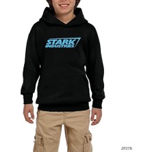 Z zepplin Stark Industries Siyah Çocuk Kapşonlu Sweatshirt