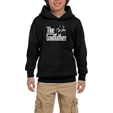 Z zepplin The Godfather Distorted Siyah Çocuk Kapşonlu Sweatshirt