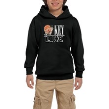 Z zepplin Locke Key Head Keys Siyah Çocuk Kapşonlu Sweatshirt