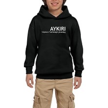 Z zepplin Aykırı Siyah Çocuk Kapşonlu Sweatshirt