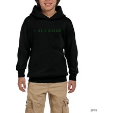 Z zepplin Lost Number Execute Siyah Çocuk Kapşonlu Sweatshirt