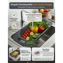 Nest Aura Sürgülü Ayarlanabilir Pratik Lavabo Süzgeci, Ayarlı Evye Meyve Sebze Salata Yıkama Sepeti