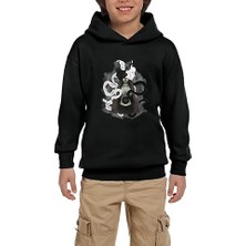 Z zepplin Ikizler Burcu Gothic Siyah Çocuk Kapşonlu Sweatshirt