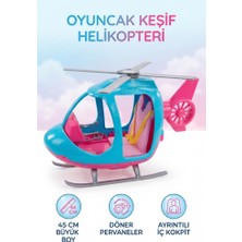 Farbu Oyuncak Barbe Lisanslı Keşif Helikopteri 45 cm 2 Kişilik Detaylı ve Harketli Eğitici Oyuncak Helikopter