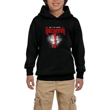 Z zepplin Nazareth Rock 'n' Roll Telephone Siyah Çocuk Kapşonlu Sweatshirt