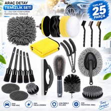 Oto Temizlik Seti Matkap Fırça Seti Araç Detay Fırçası Cila Polisaj Sünger Mikrofiber Bez
